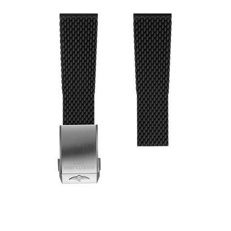 breitling 256s|Black Mesh Rubber Strap .